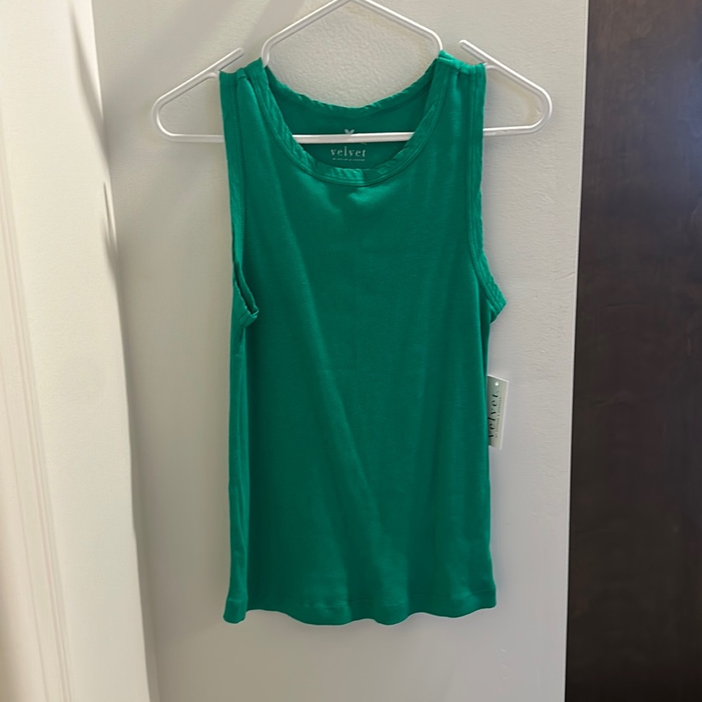 Emerald green ribbed tank